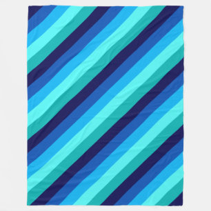 Polaire Bleu Icy Turquoise rayures Grande couverture en po