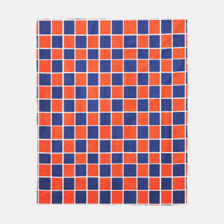 Polaire Bleu royal et couverture Checkered orange