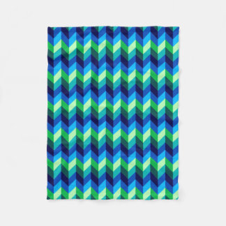 Polaire Bleu Vert Ombre Chevrons Petite couverture en pola