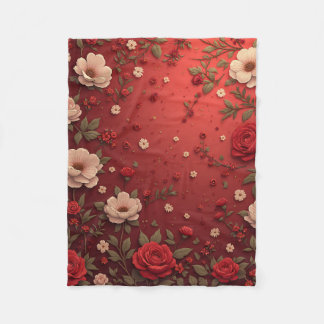 Polaire cadeau fleur motif couverture de genou