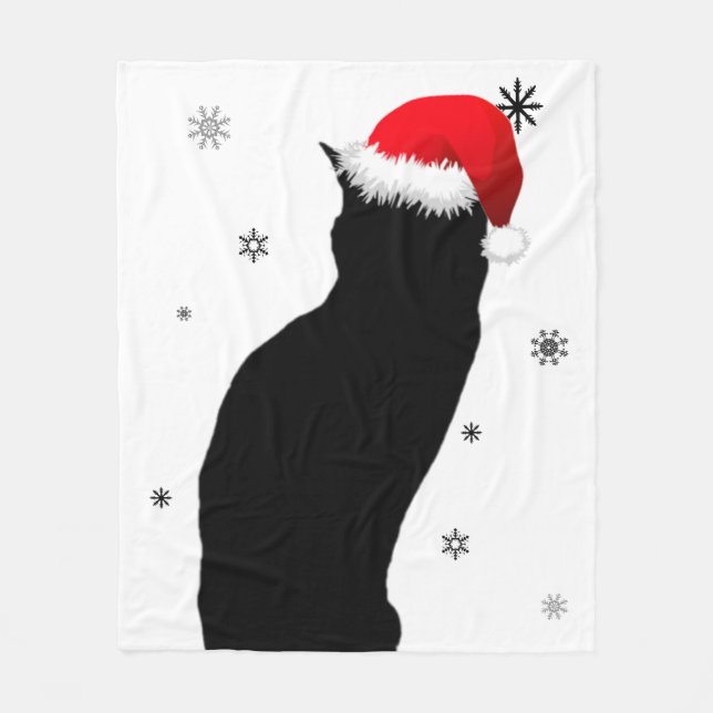 Polaire Chat de Noël avec la couverture d'ouatine de neige (Devant)