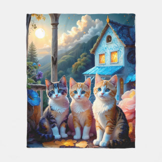 Polaire Chatons en laine à câliner Câlin avec couverture