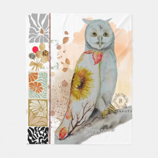 Polaire Chouette en cloaque florale Couverture bébé