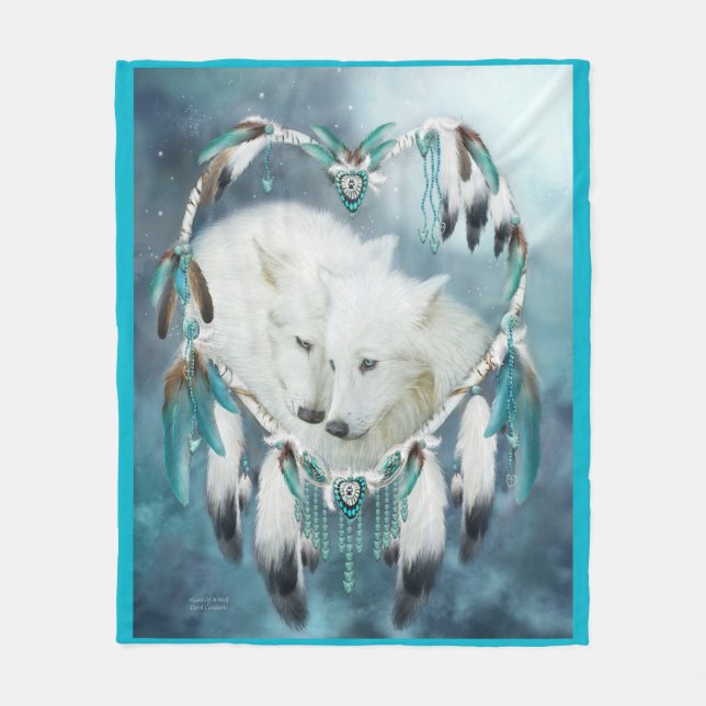 Polaire Coeur d'une couverture d'ouatine d'art de loup (Devant)
