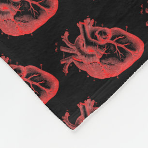 Polaire Coeurs anatomiques Horreur Rouge Noir Couverture c