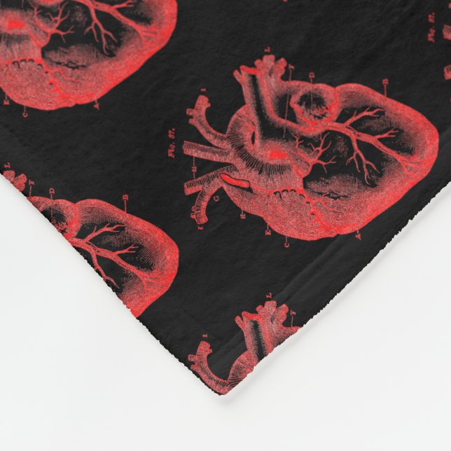 Polaire Coeurs anatomiques Horreur Rouge Noir Couverture c (Coin)
