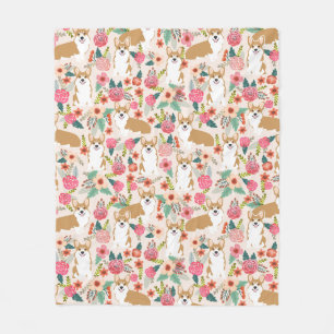 Polaire Corgi Florals couverture - joli cadeau de corgi
