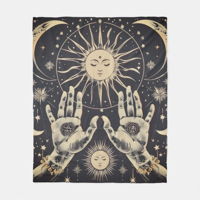 Polaire ✨ Cosmétique Harmonie Soleil & Lune Couverture pol (Devant)