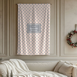 Polaire Couverture à carreaux Gris Corail Moderne Cadeau E