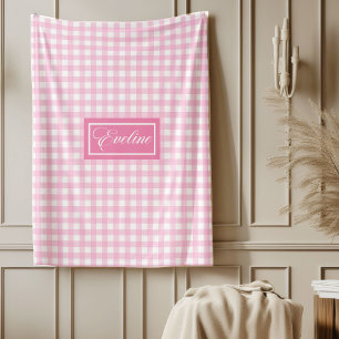 Polaire Couverture à carreaux rose personnalisée Chic Acce