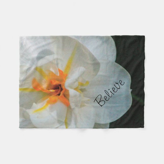 Polaire Couverture à fleurs blanches (Devant (Horizontal))