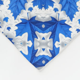Polaire Couverture à motif feuille bleue