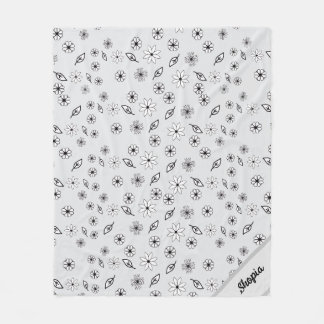 Polaire Couverture à motif floral gris clair