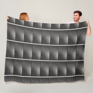 Polaire Couverture à motif géométrique triangulaire noir e