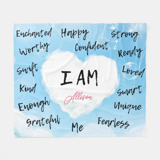 Polaire Couverture Affirmations personnalisées (Devant (Horizontal))