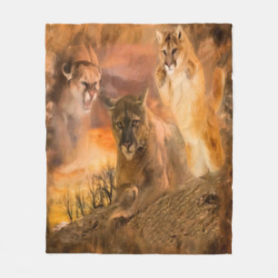 Polaire Couverture animale d'ouatine de collage de puma de