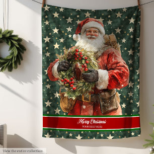 Polaire Couverture aquarelle avec Santa Claus Vintage