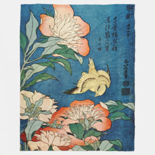 Polaire Couverture ASIATIQUE d'ouatine de PIVOINES