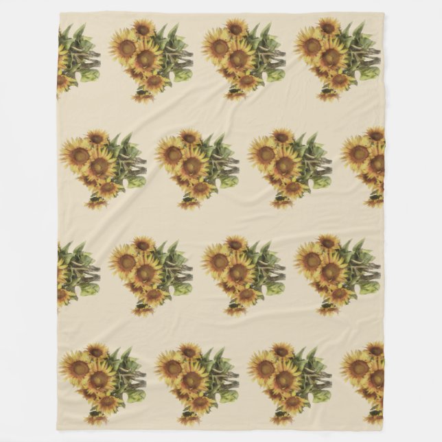 Polaire Couverture avec des tournesols (Devant)