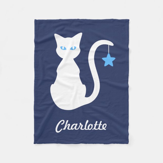 Polaire Couverture blanche d'ouatine de chat (Devant)