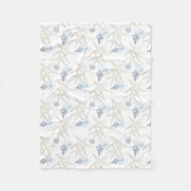 Polaire Couverture bleue blanche d'ouatine de plage de (Devant)