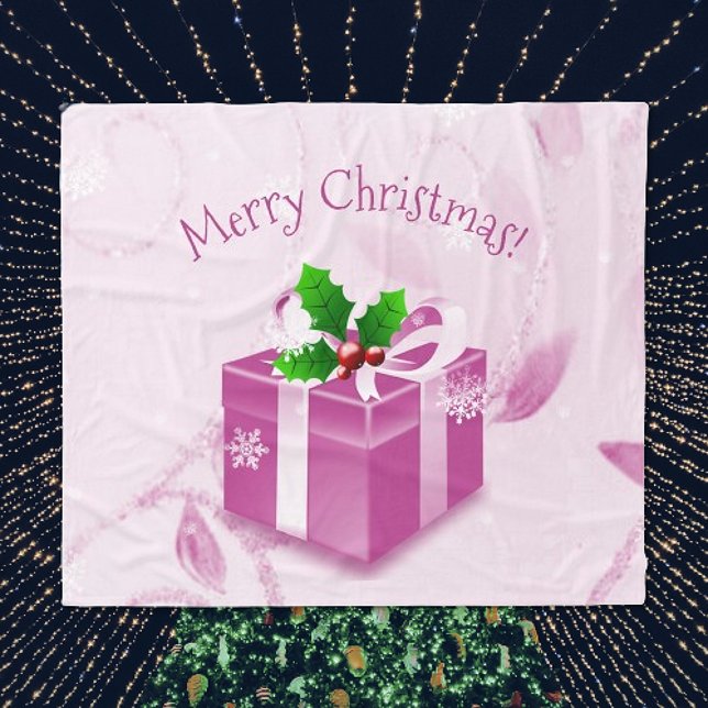 Polaire Couverture cadeau de Noël rose (Pink Christmas Gift Holiday Blanket)