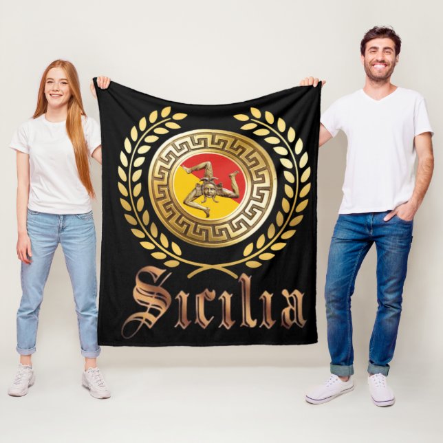 Polaire Couverture Cadeau Drapeau et Emblème de Sicile (En situation)