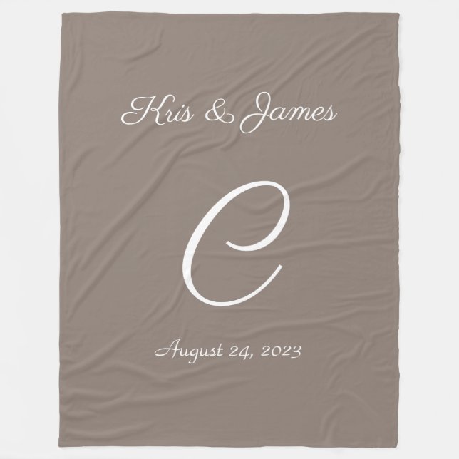 Polaire couverture cadeau mariage monogrammed (Devant)
