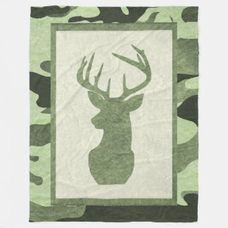 Polaire Couverture Camouflage vert avec cerf