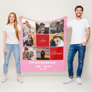 Polaire Couverture Collage photo personnalisée - Cadeau ro