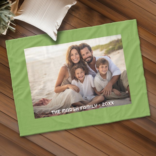 Polaire Couverture complète de 1 photo simple - Recouvreme (Personalized fleece blanket with a photo and custom text)
