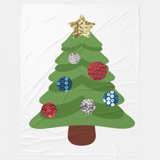 Polaire couverture d'arbre de noël émoji (Devant)