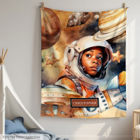 Couverture d'astronaute pour les garçons noirs Cad