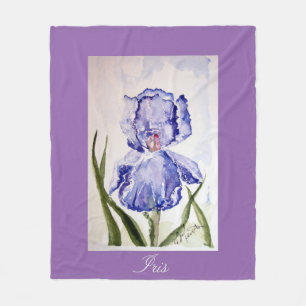Polaire Couverture de bébé d'aquarelle d'iris
