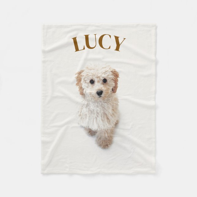 Polaire Couverture de chien personnalisée avec le nom de v (Devant)
