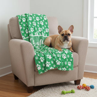 Polaire Couverture de chien personnalisée Empreinte de pat