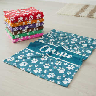 Polaire Couverture de chien personnalisée Empreinte de pat