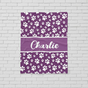 Polaire Couverture de chien personnalisée Empreinte de pat