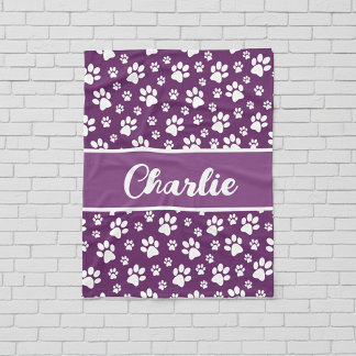 Polaire Couverture de chien personnalisée Empreinte de pat