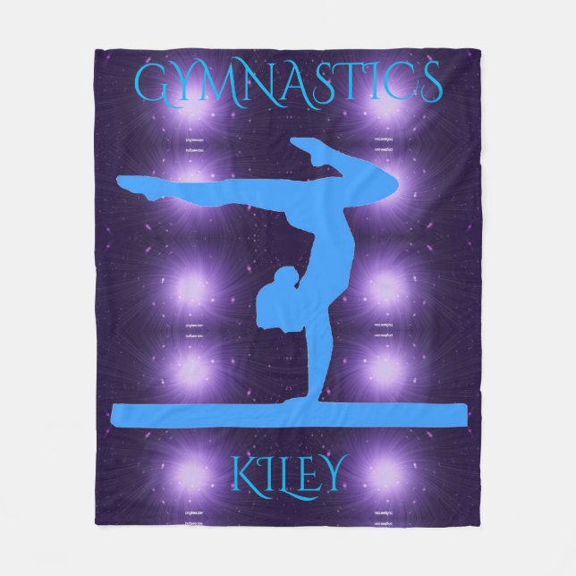 Polaire Couverture de gymnastique violet et bleu clair. (Devant)