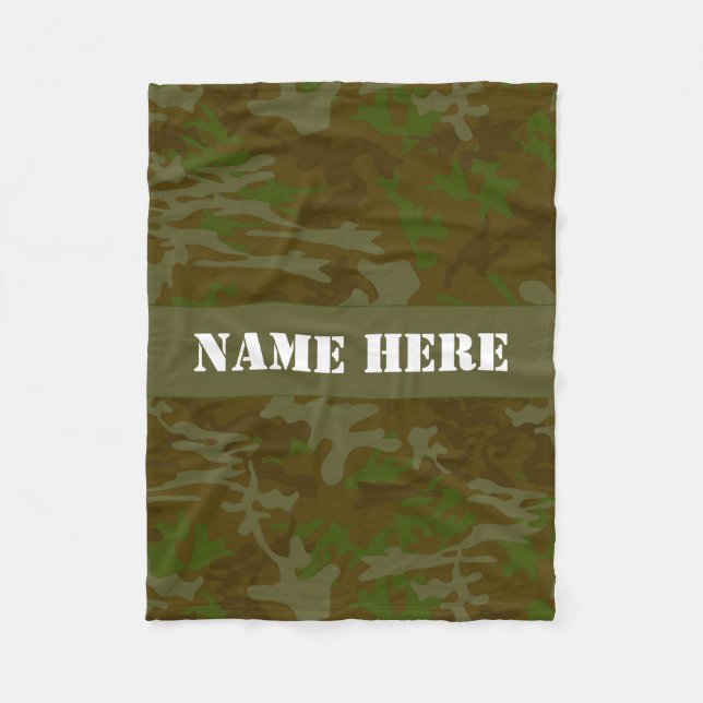 Polaire Couverture de lancement de camo personnalisé vert  (Devant)
