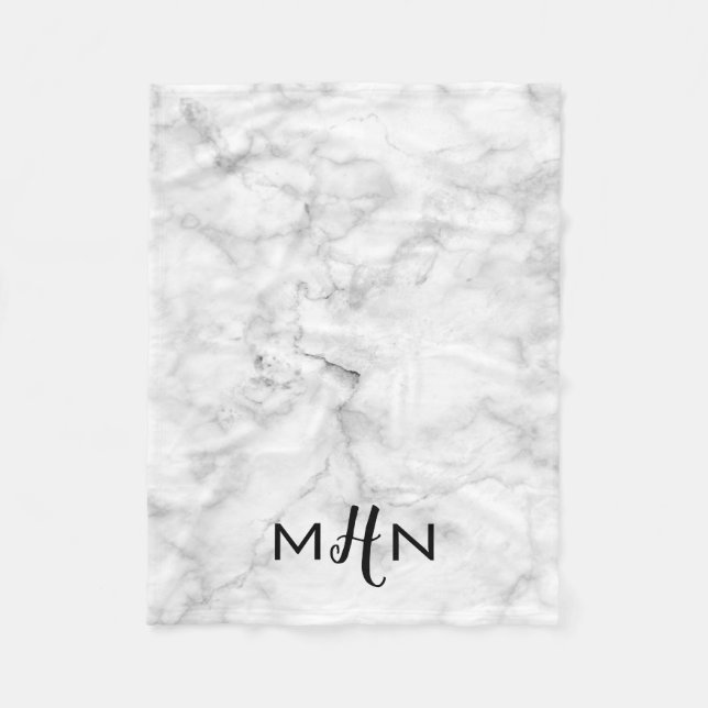 Polaire Couverture DE MARBRE de monogramme (Devant)