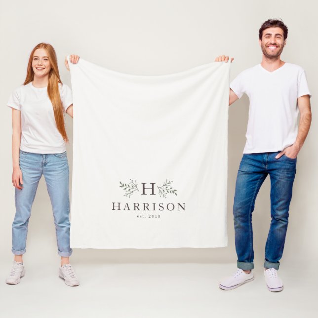 Polaire Couverture de monogramme rustique (En situation)