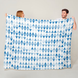 Polaire Couverture de Motif de triangle géométrique bleu m
