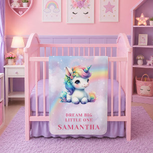 Polaire Couverture de naissance Licorne Arc-en-ciel Magiqu