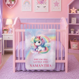 Polaire Couverture de naissance Licorne Rose Violet Magiqu