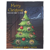 Couverture de Noël avec arbre de famille photo – P
