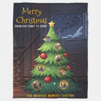 Polaire Couverture de Noël avec arbre de famille photo – P
