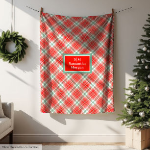 Polaire Couverture de Noël Classique Chic Monogramme de St