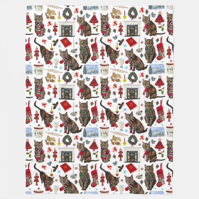 Polaire Couverture de Noël de chat (Devant)
